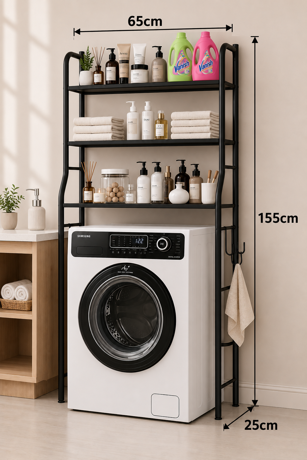 Organizador de Lavadero o Baño Rack 3 Niveles