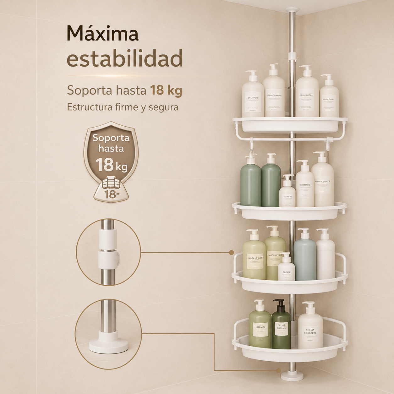 Esquinero Organizador De Ducha Ajustable
