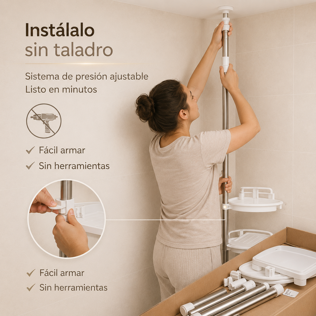 Esquinero Organizador De Ducha Ajustable