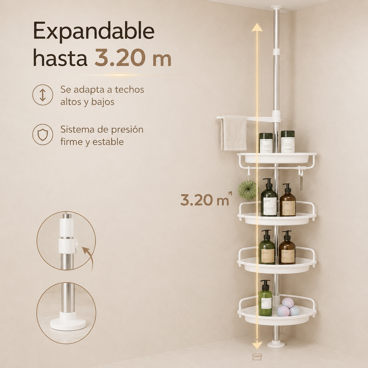 Esquinero Organizador De Ducha Ajustable